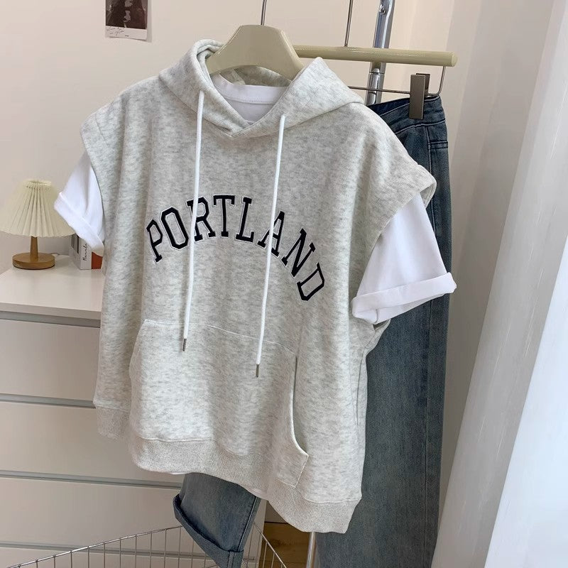 Dame Lækkert Ærmeløst Hoodie med forlommes Stilla