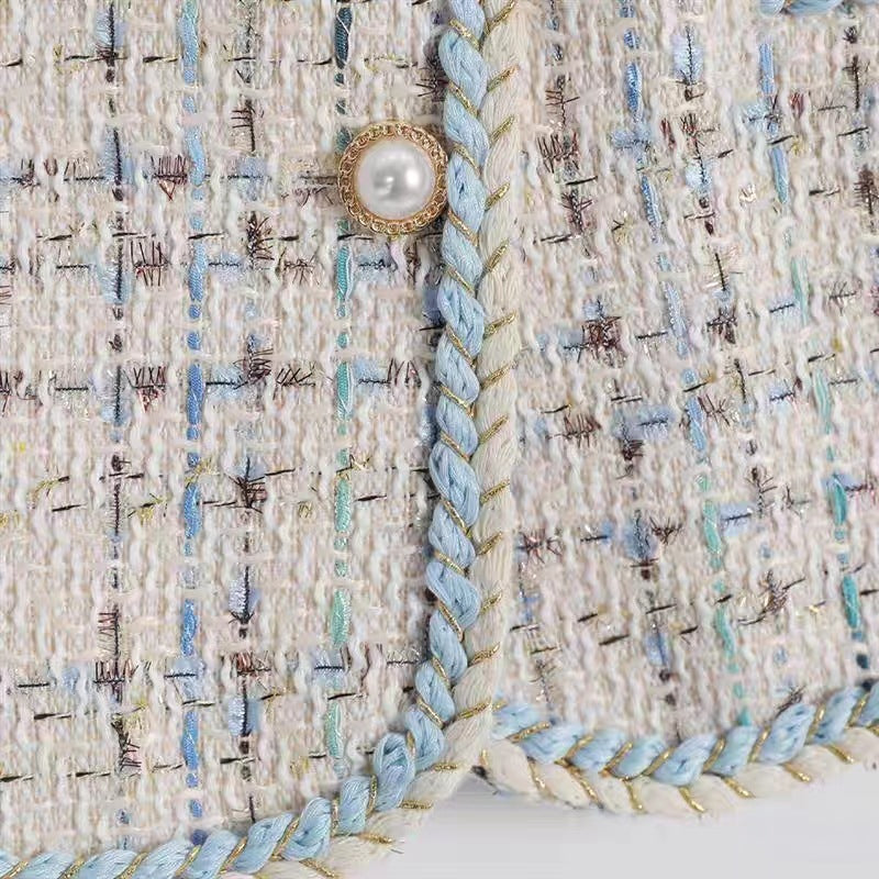 Dame Struktureret Tweed-Blazer med elegante knapdetaljer og raffineret afslutning Stilla