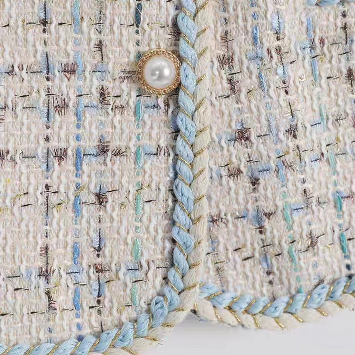 Dame Struktureret Tweed-Blazer med elegante knapdetaljer og raffineret afslutning Stilla