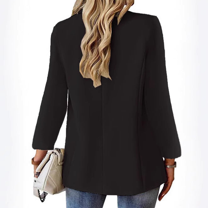 Dame elegant Oversize-blazer med draperet snit og praktiske lommer Stilla