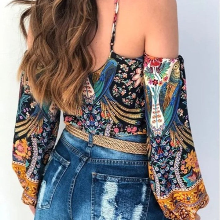 Kvinder Bohemian Kold-Skulder Bluse Stilla