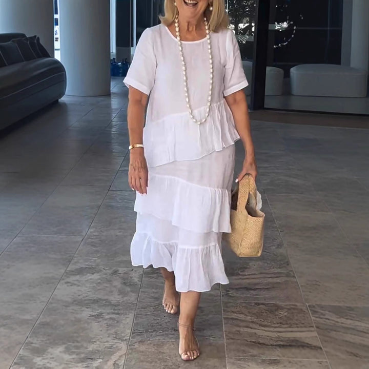 Dame luftig Maxikjole med smart ruffle design og feminin snit Stilla