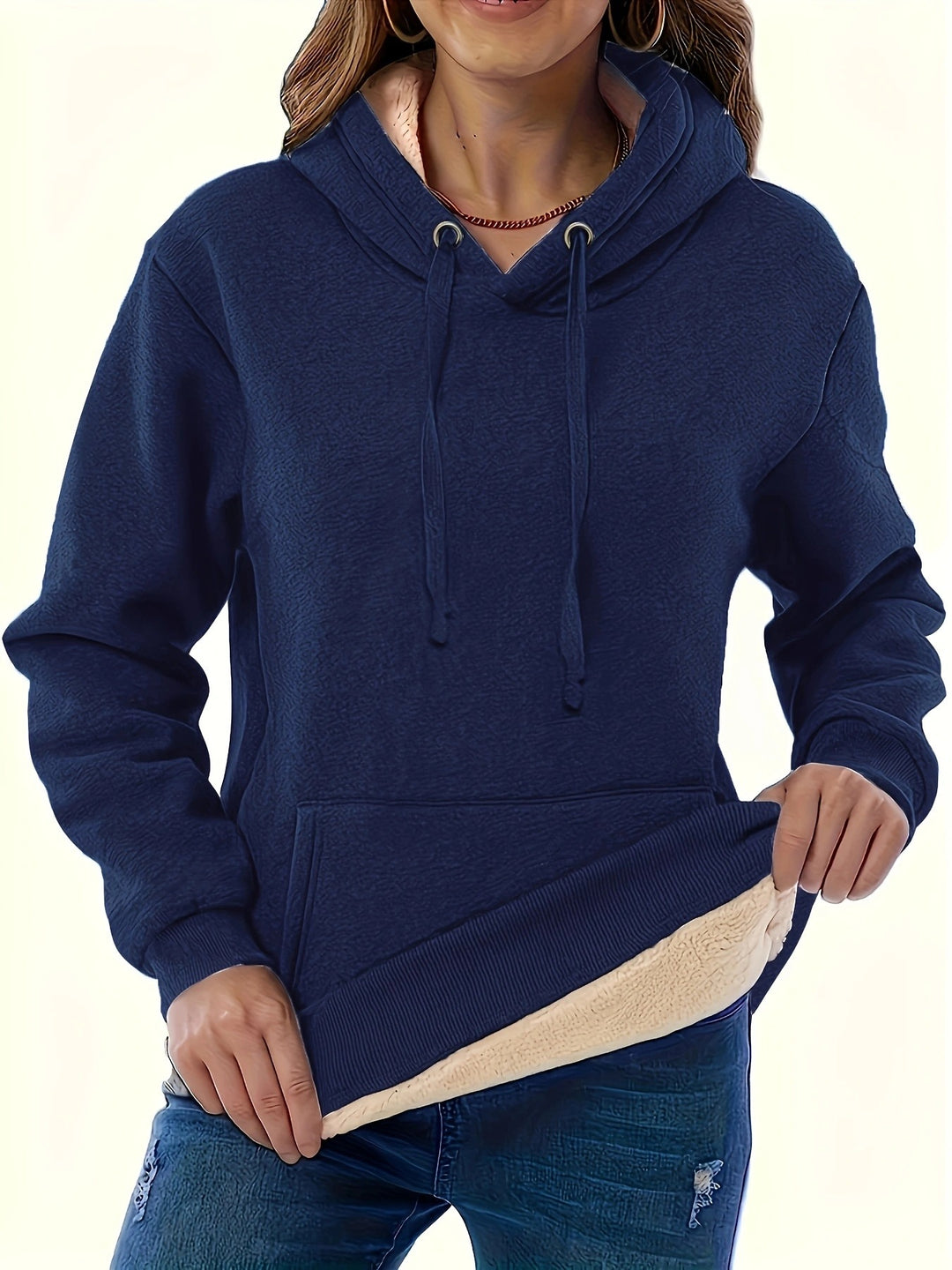 Dame hoodie med blødt indre for og behagelig pasform Stilla