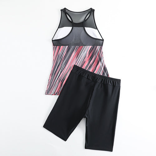 Dame sporty tankini-sæt med åndbart top og komfortable shorts Skovae