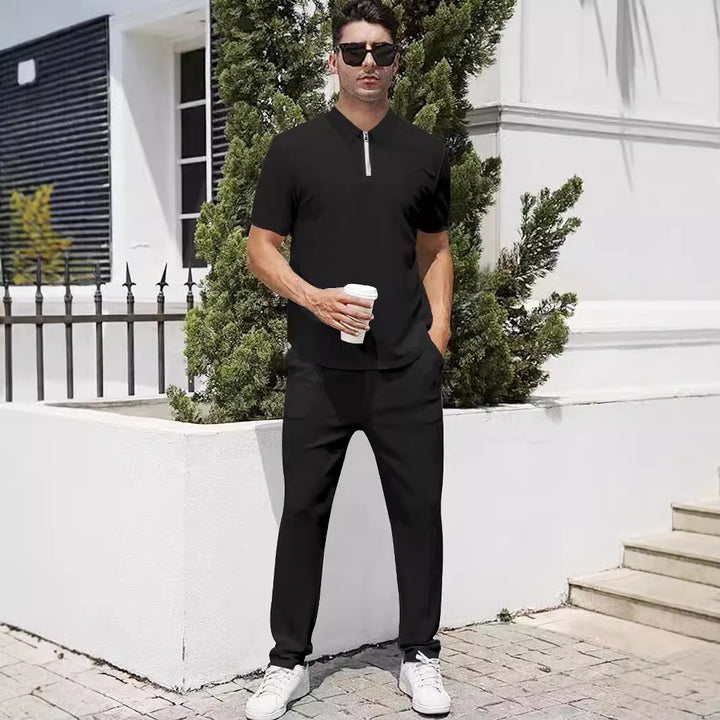 Herrer sporty polo shirt med moderne detaljer Stilla