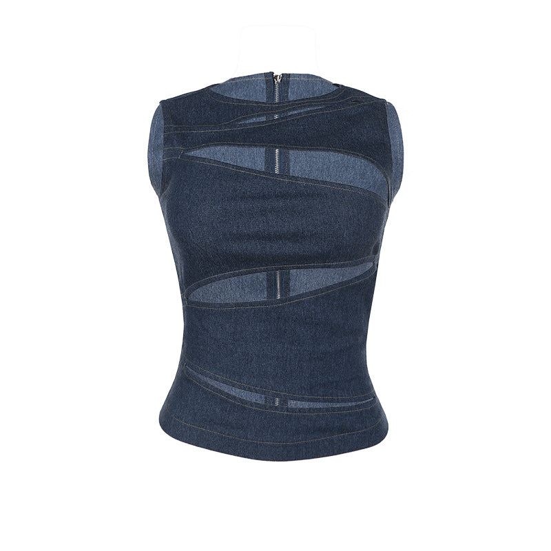 Dame top med raffineret cut-out design Skovae
