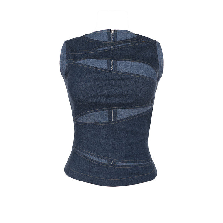 Dame top med raffineret cut-out design Skovae