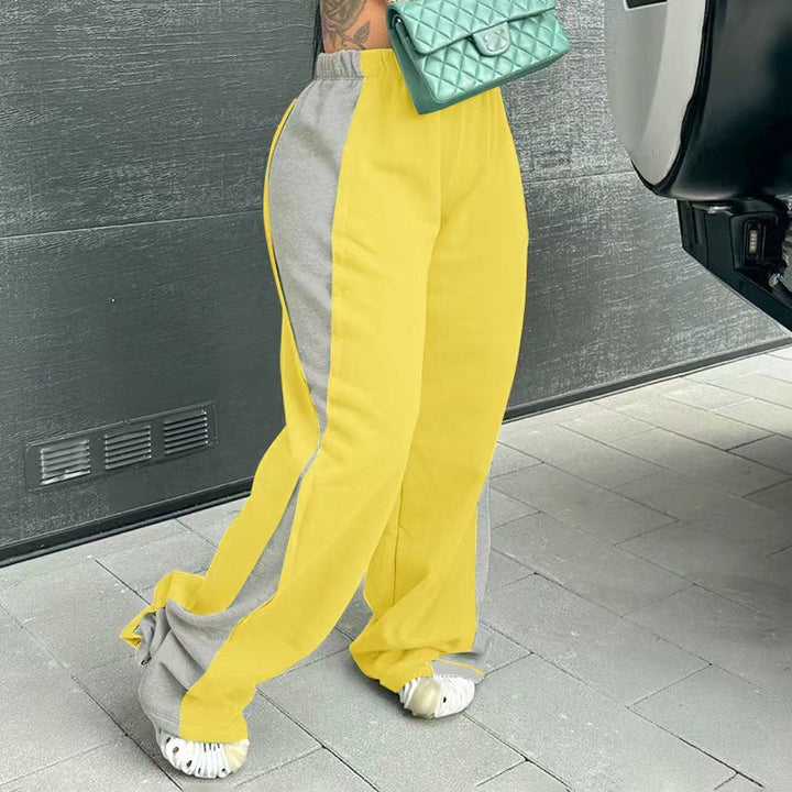 Dame Sporty Sweatpants med sidelæns kontraster og komfortable manchetter Stilla