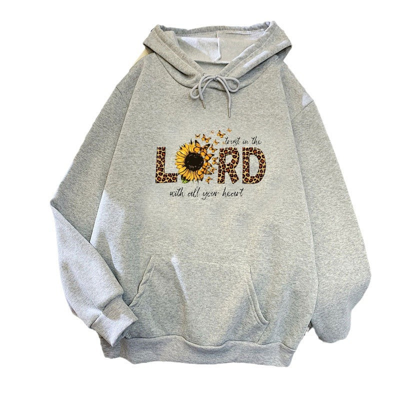 Kvinders hoodie med inspirerende solsikke design Skovae