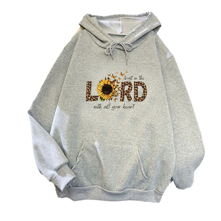 Kvinders hoodie med inspirerende solsikke design Skovae