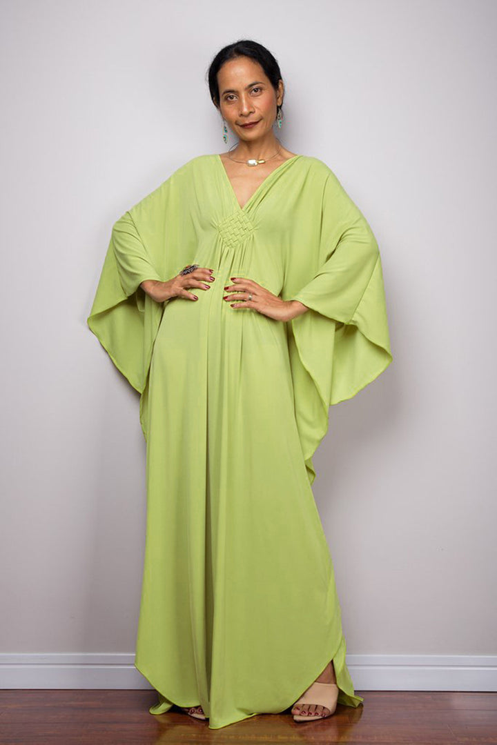 Dame Kaftan med elegant V-udskæring og flydende snit Stilla