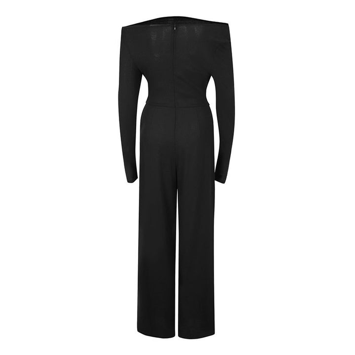 Dame Elegant jumpsuit med off-shoulder design og bred ben Skovae