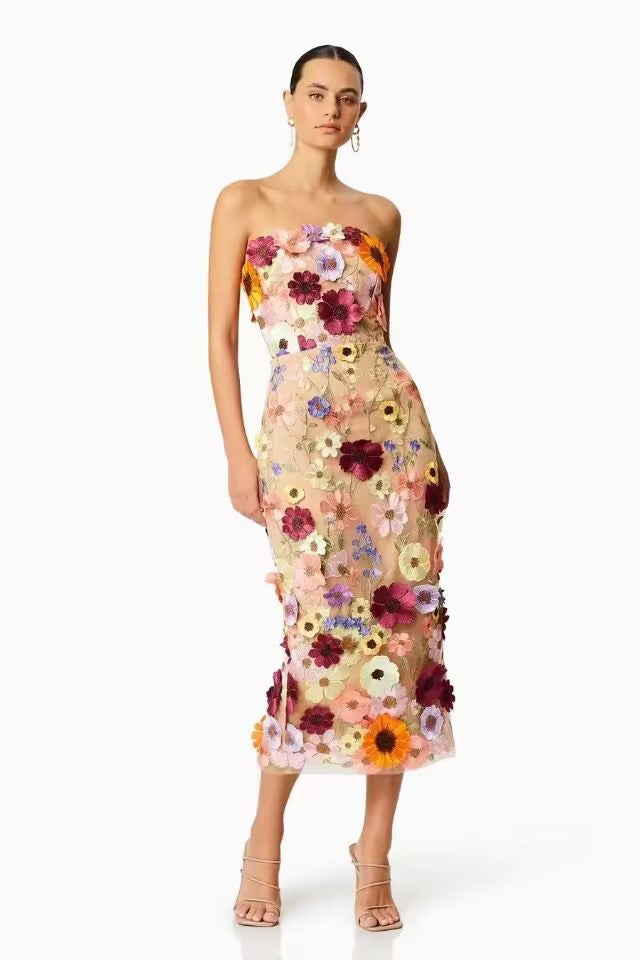 Stilla | Elegant Bodycon Off-Shoulder Midi Kjole