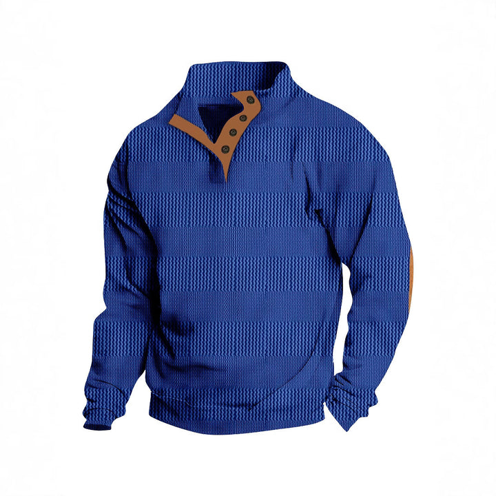 Herrer pullover med moderne højtstående krave og struktureret design Stilla