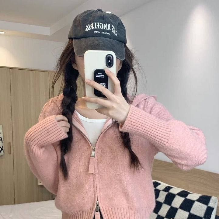 Dame hættecardigan med fuld lynlås Stilla