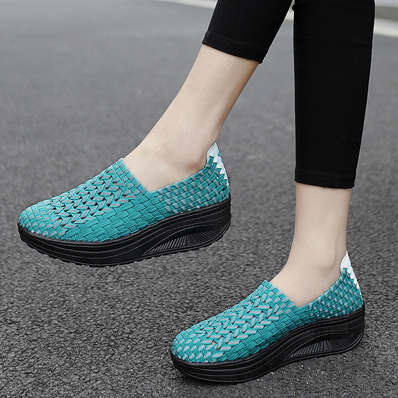 Herrer Åndbare Slip-On Flettet Sneakers Stilla