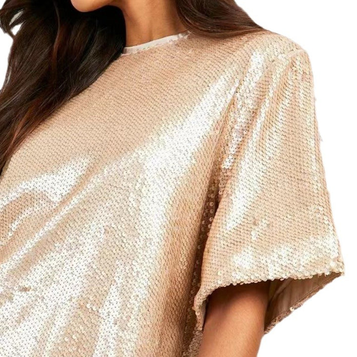 Dame Paillet Minikjole med elegant skæring og glitrende finish Stilla