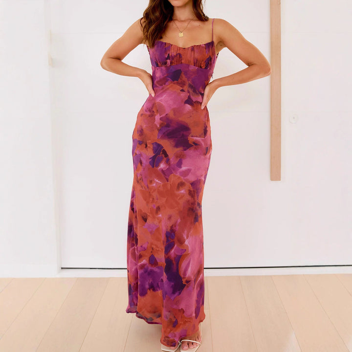 Kvinder Elegant Maxi Kjole med Blød Gradient og Delikate Spaghetti Stropper