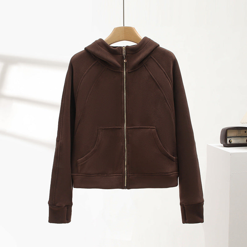 Kvindernes sporty zip hoodie med hyggeligt foer Stilla