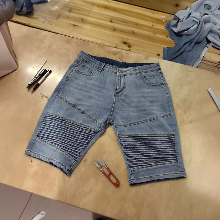 Dame Denim Cykelbukser med modet Biker-detail Stilla