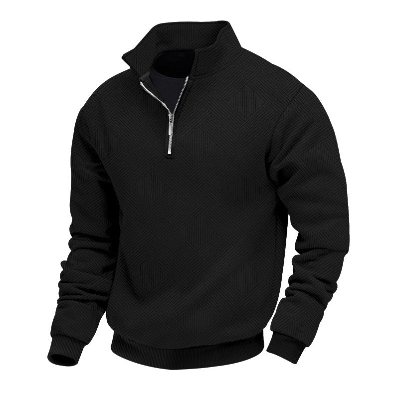 Herre stålkrave pullover med struktureret tekstur Stilla