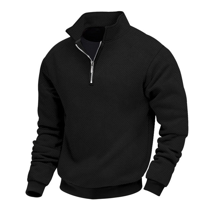Herre stålkrave pullover med struktureret tekstur Stilla