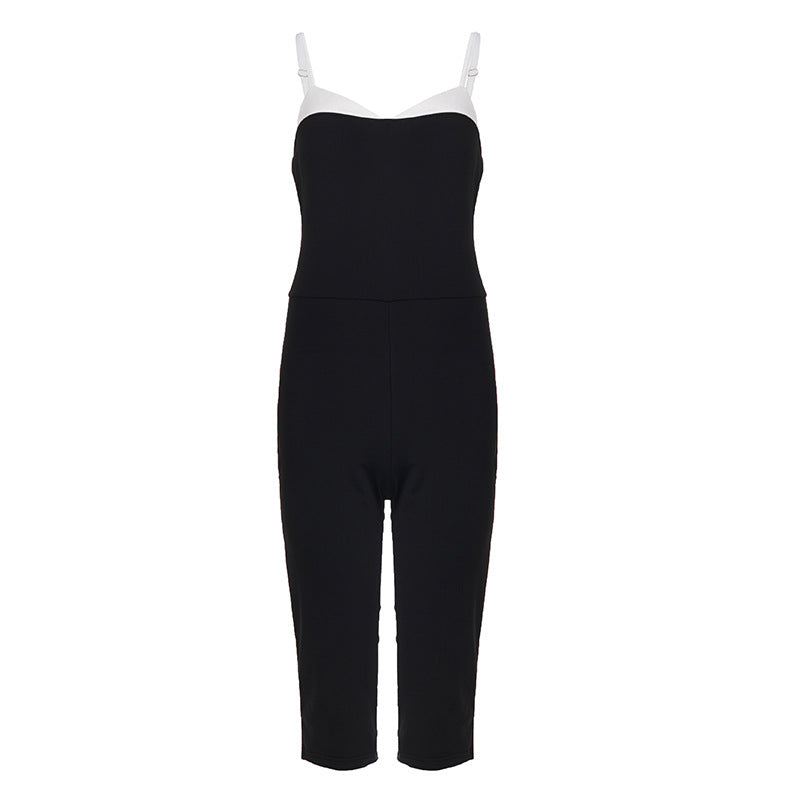 Dame elegant jumpsuit med brystparti og justerbare stropper Skovae