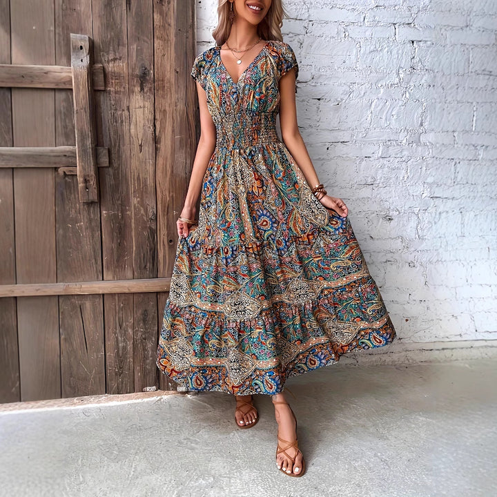Kvinder Bohemian Paisley Tryk Maxi Kjole Stilla