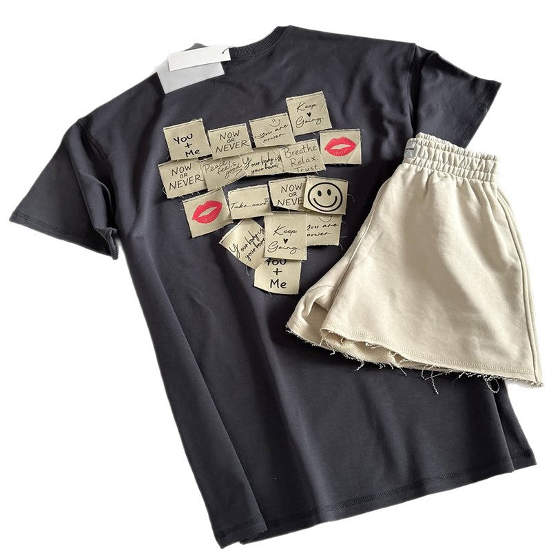 Dame T-shirt med kreativt tryk og motiverende budskaber Stilla