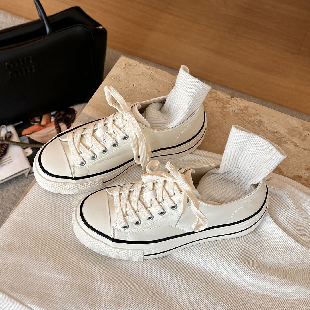 Femme Plattform Fritid Snørebånd Sneakers Stilla