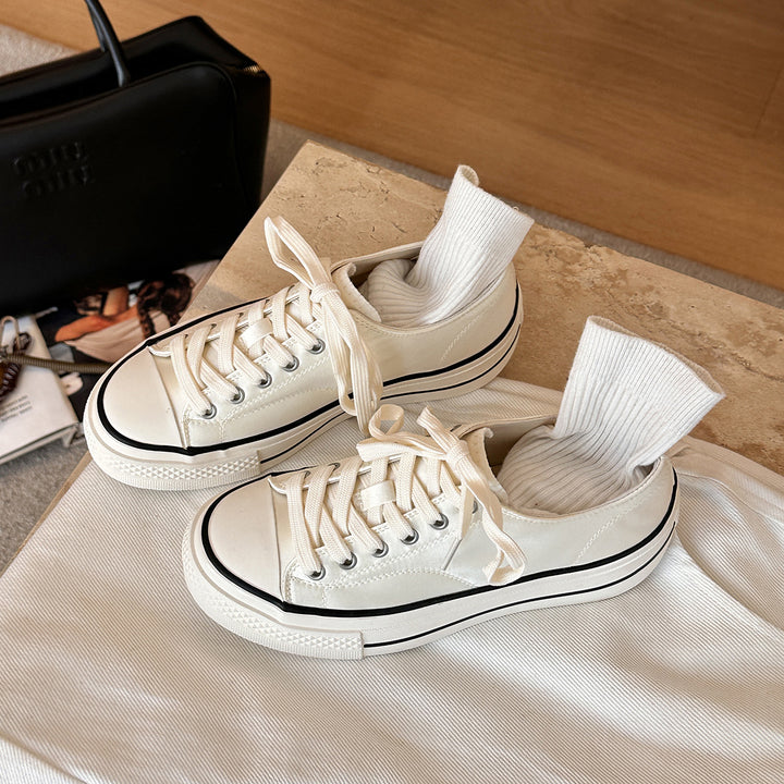 Femme Plattform Fritid Snørebånd Sneakers Stilla