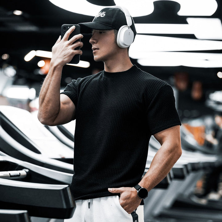 Herrer Fitnessshirt med struktureret væv Stilla