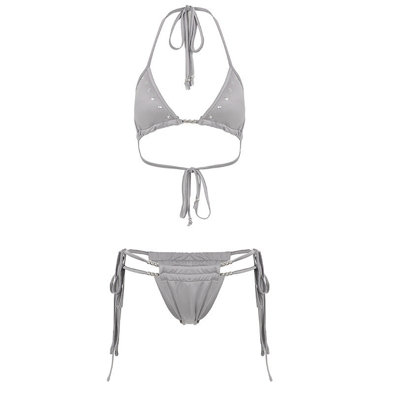 Dame bikini sæt med funklende detaljer og justerbare stropper Skovae