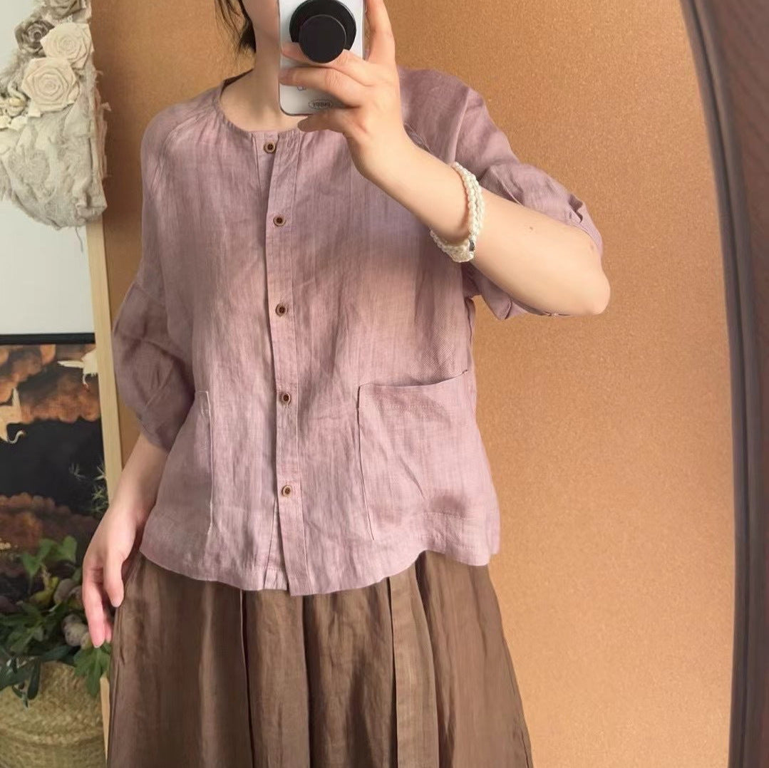 Femme Button-Up Let Linnedel Stilla