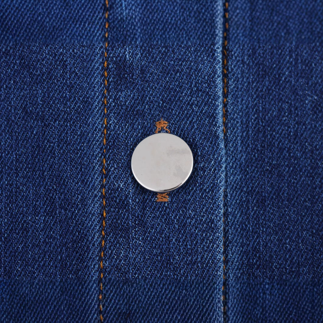 Femme Button-Up Denim Kjole med Bælte Stilla