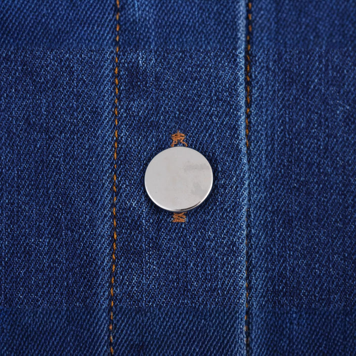Femme Button-Up Denim Kjole med Bælte Stilla