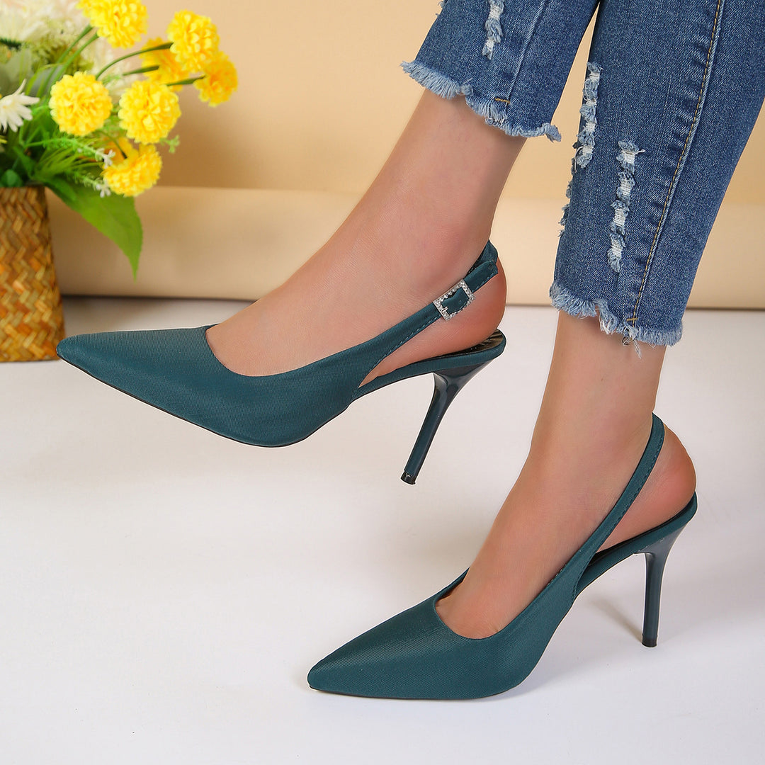 Dame elegante Slingback Pumps med spids tåområde og høj hælhøjde Stilla