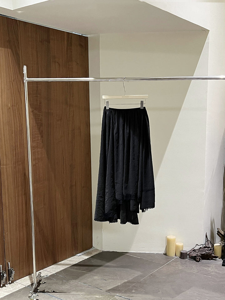 Dame elegant Maxi-nederdel med kunstneriske spidseindsatser og flydende snit Stilla