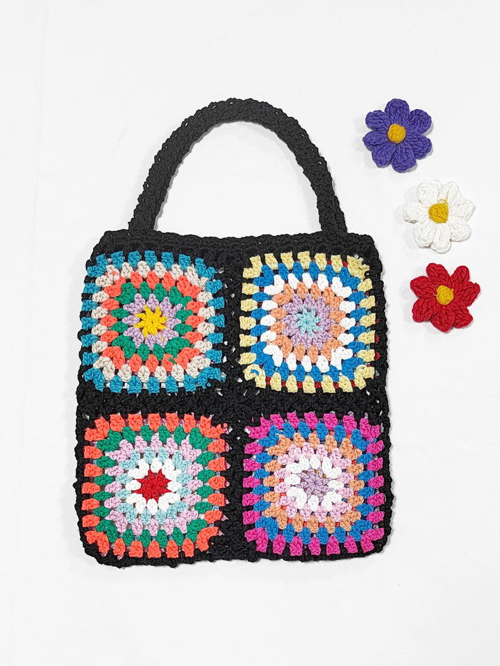 Dame hækle håndtaske i det karakteristiske granny square design Stilla