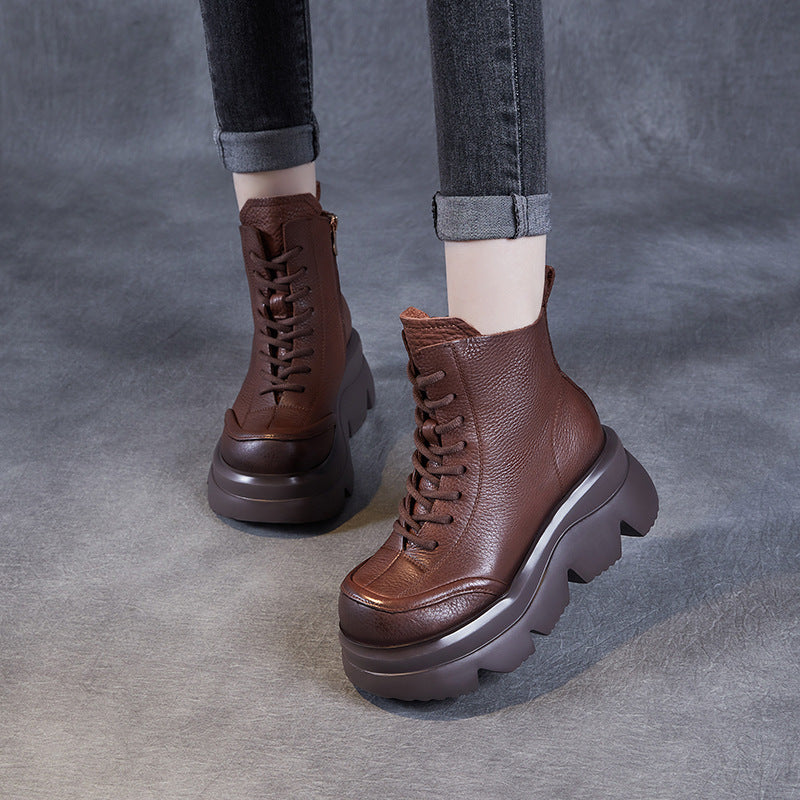 Femme Chunky High-Top Snørestøvler med forhøjet sål Stilla