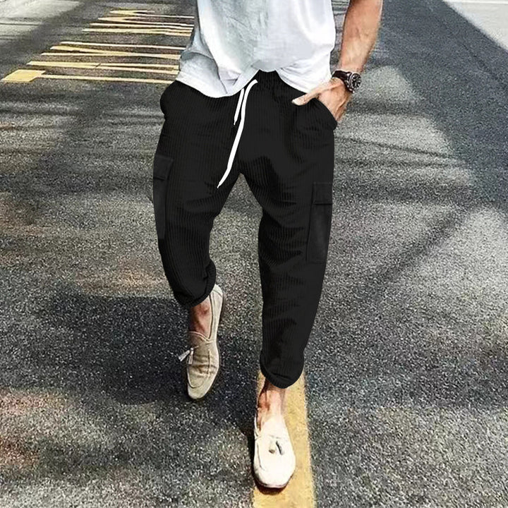Herre casual cargo-bukser med justerbar talje og praktiske sidelommer Stilla