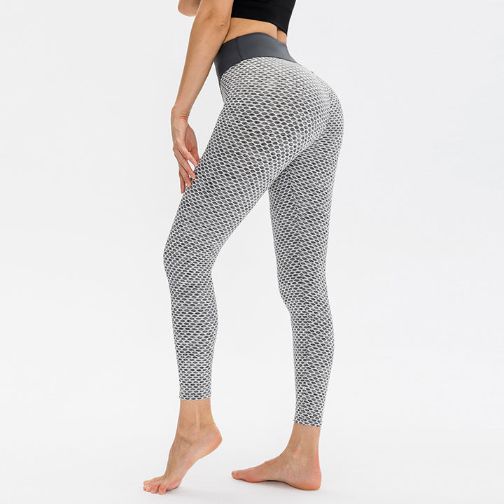 Dame Fitness-Leggings med høj talje og åndbart mesh-mønster Stilla