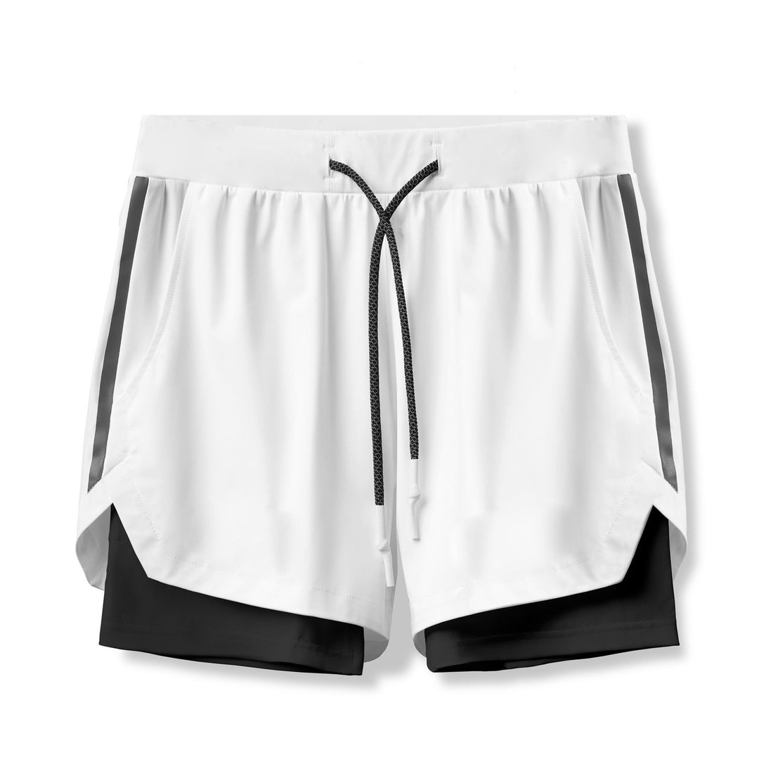 Damer Sportslige Dobbelt-shorts med integreret kompressionsunderbukser og elastisk talje Stilla