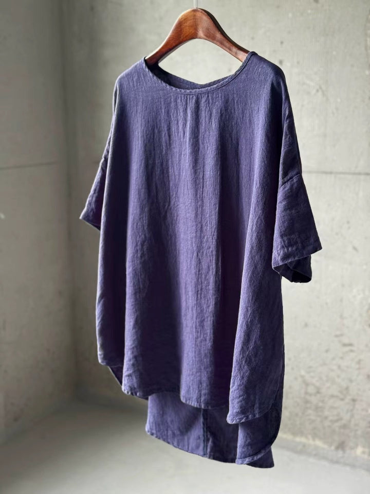 Femme Relaxed Fit Linned T-shirt med korte ærmer Stilla