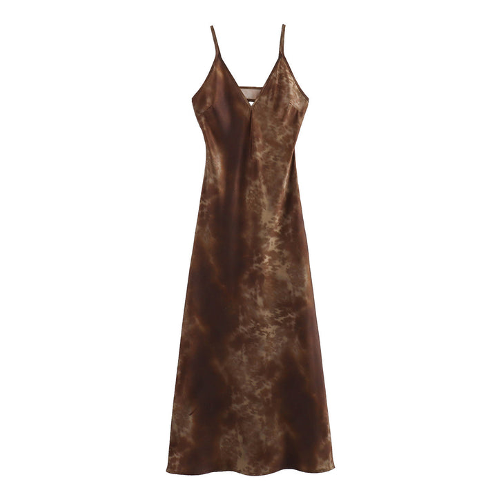 Femme Maxi Slip Kjole med justerbare Spaghetti-stropper Stilla