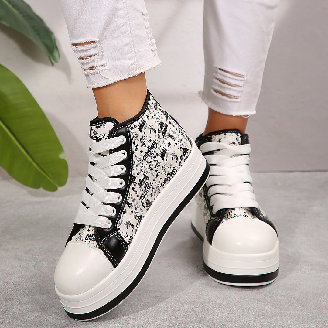 Damer Højkvalitets Sneakers med festligt Print og komfortabel Sål Stilla
