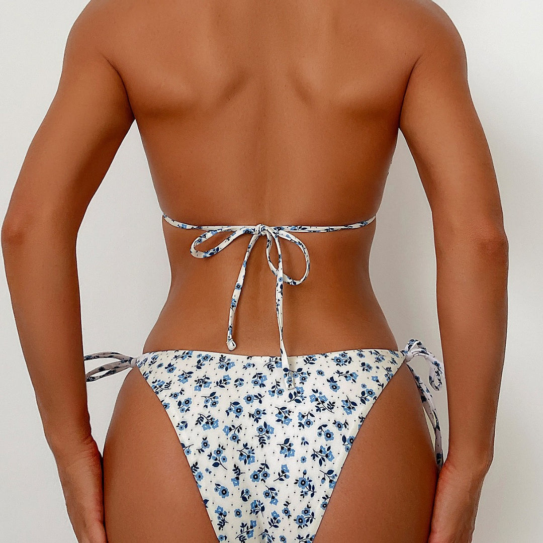 Femme Trekant Blomsterprint Bikini Sæt Stilla