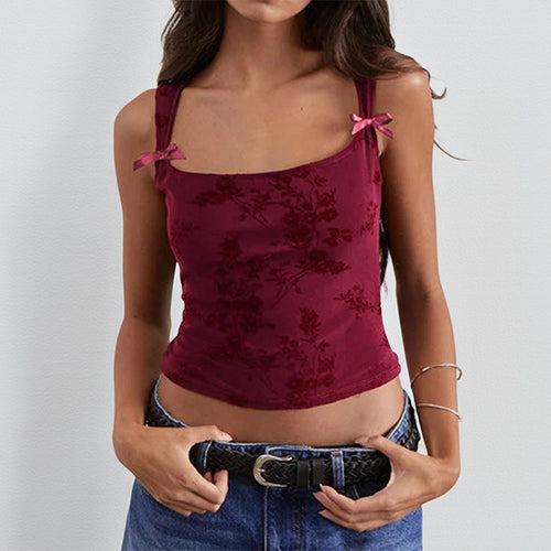 Dame Blomsterdesign Crop-Top Skovae