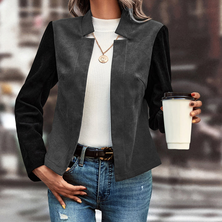 Damer elegant blazer jakke i fashionabelt design med stand-up krave Stilla
