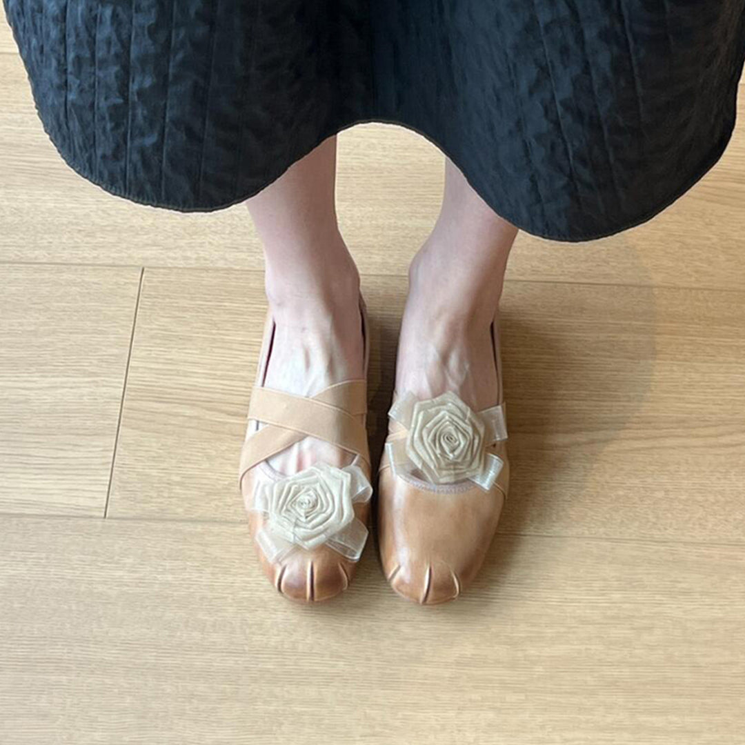 Dame Floral Dekoreret Ballet Sko Stilla